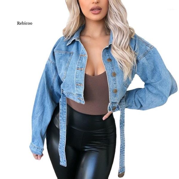 

women's jackets spring and autumn fashion jeans jacket short casual loose denim coat long sleeve oversized, Black;brown