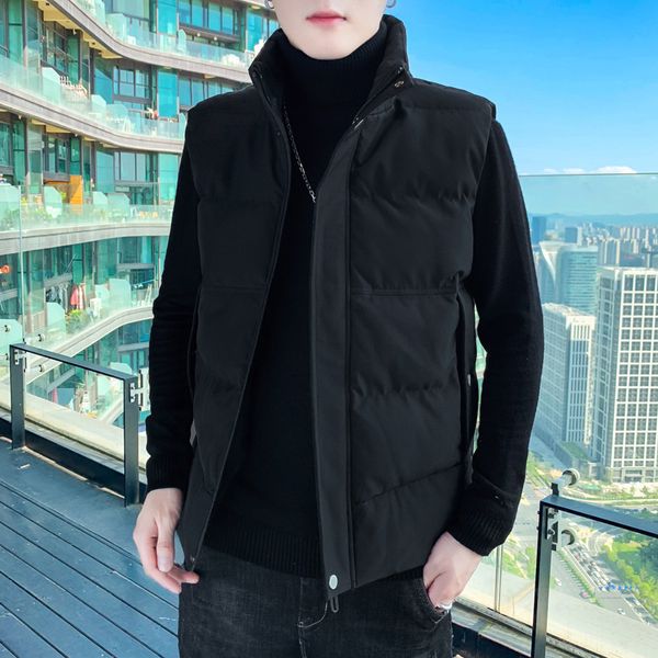 

autumn and winter thermal vest casual down cotton jacket men's fashion, Black;white