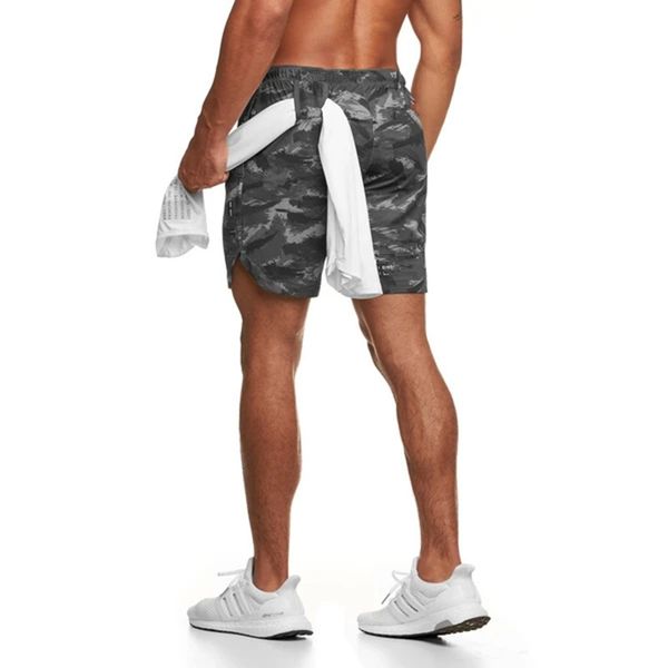

men bodybuilding brand shorts joggers gyms fitness camouflage workout sportswear bottoms male casual quick dry beach short pants c0222, White;black