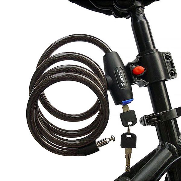 

bike locks bicycle lock theft spiral steel cable universal protective stainless coil accessories with 2 key