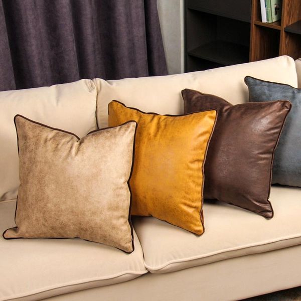 

cushion/decorative pillow retro style pu leather case cushion cover imitation for backrest