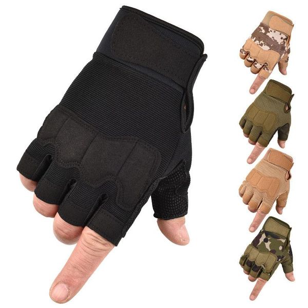 

cycling gloves breathable half finger mountaineering glove anti slip wearable road bike fitness body building outdoor sport, Black