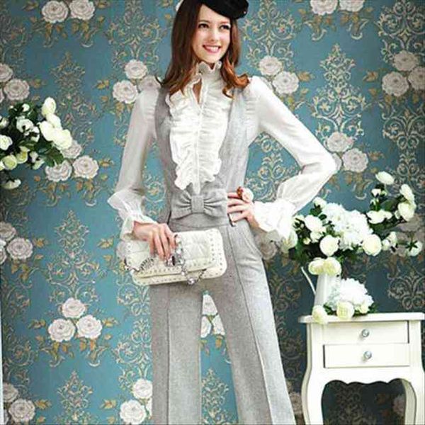 

victorian flounce ol office women shirt business white high neck frilly ruffle cuffs shirts female blouses