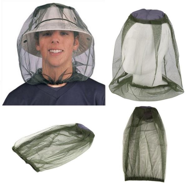 

outdoor hats outdoors survival fishing net cap anti mosquito bug bee insect mesh hat head face protect cover travel camping equipment, Black;white