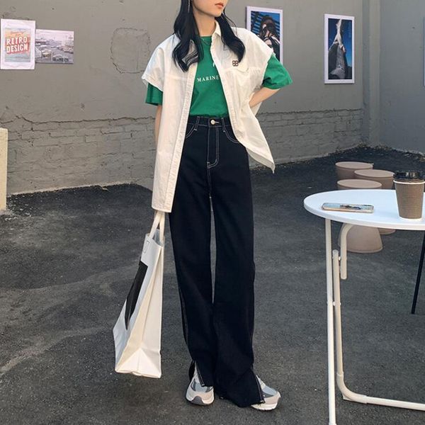 

new woman jeans high waist clothes wide leg denim clothing blue streetwear vintage quality 2021 fashion harajuku straight pants jr10