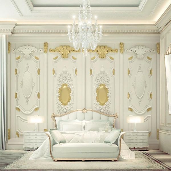 

custom wall mural 3d stereo embossed golden carved jane european luxury self adhesive wallpaper