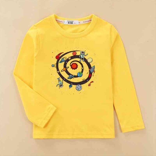 

cartoon planet space shirt kids long sleeve cotton t baby boy casual o neck clothes rocket boys child fashion, Blue