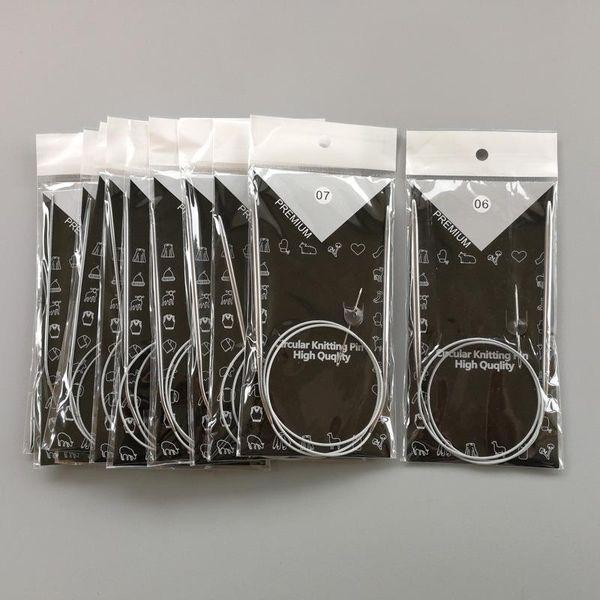 

1set 11 pcs 65cm durable stainless steel circular knitting needles size 6-16, Black