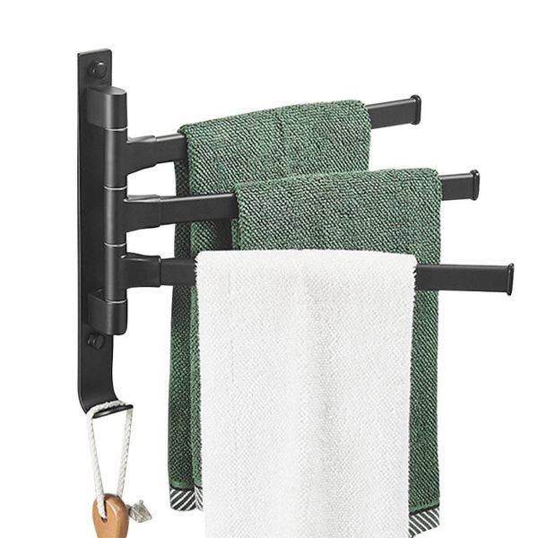 

towel racks easy install el swing bar bathroom kitchen anti slip wall mounted folding hanger swivel no drilling home space aluminum
