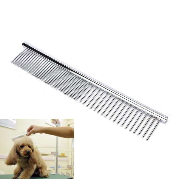 

dog grooming 1pc comb long hair shedding flea pet puppy cat stainless steel