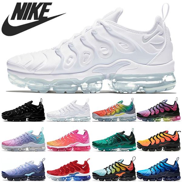 

2021 nike air vapormax plus tn men women running shoes black white bleached aqua rainbow p blue usa psychic pink sunet blizzard trainers spo
