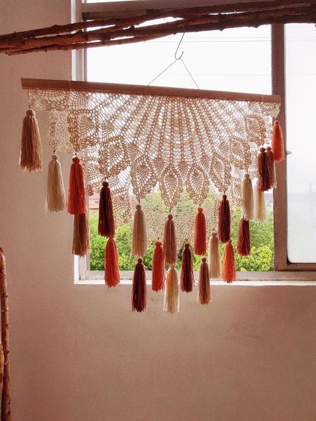 

tapestries retro lace nordic sofa decoration wall tassel tapestry boho decor macrame hanging ,room