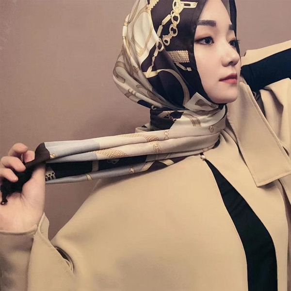 

scarves 2021 floral design silk wholesale hijab scarfs muslim, Blue;gray