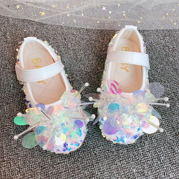 

flat shoes little girls' children' sequin crystal soft sole single girls dress babygirl clothes glitter1, Black;grey
