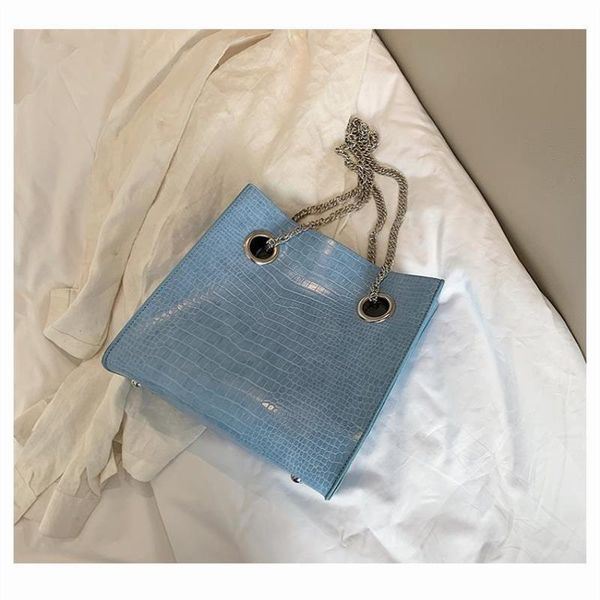 

pattern women solid bag handbags shoulder tote women's new quality pu leather 2021 designer handbag color crocodile bag fashion ppoii, Red;black