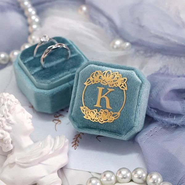 

other event & party supplies custom octagonal velvet proposal ring box, wedding box ,engagement double slot for ceremony