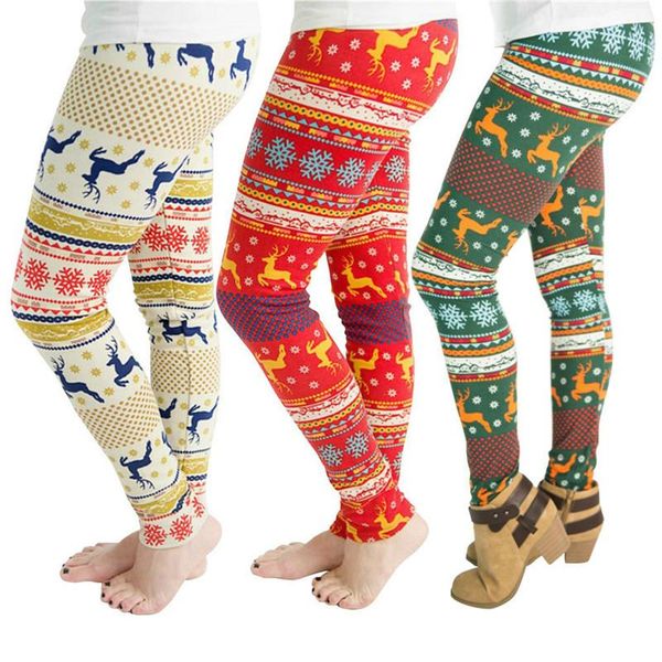 

women's leggings christmas women elastic snow elk print slim fit winter holiday party tights, Black