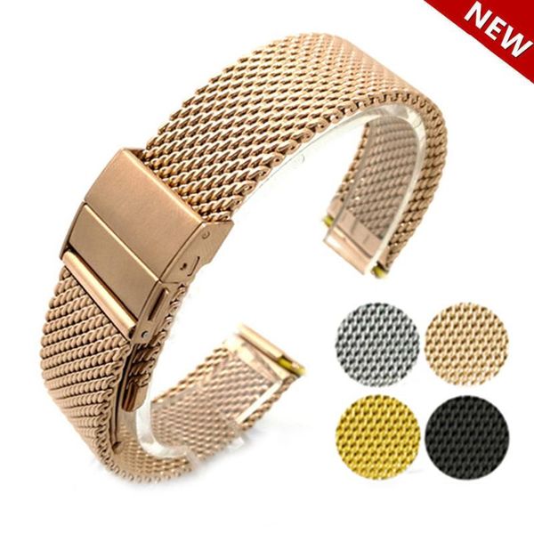 

watch bands stainless steel strap 18mm 20mm 22mm quick release bar watchbands accessories replacement wristband men women bracelet, Black;brown