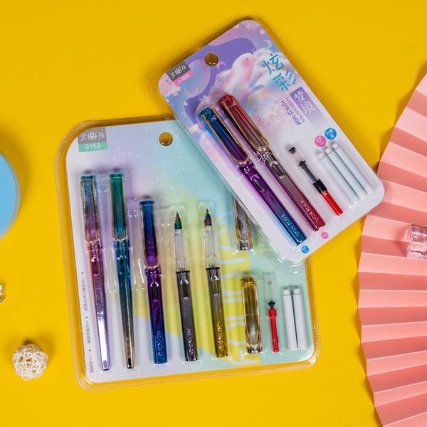 

dazzle zhengzi color pen pupil set 2 pens, 4 5 ink bags, bags