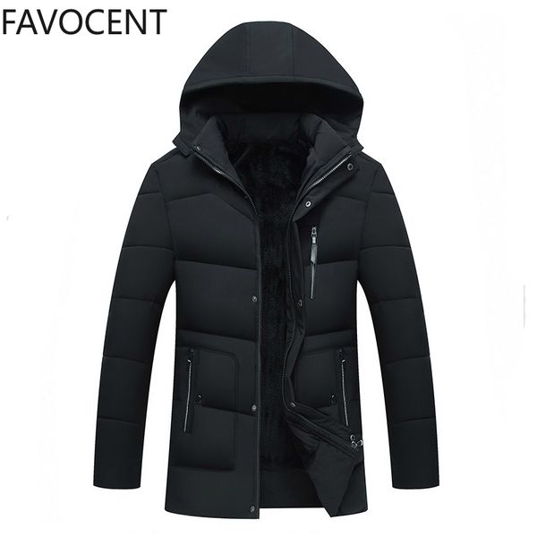 

2021 new winter jackets men thicken coats male casual hooded mens cold protection cotton jacket keep warm parka 027l, Black