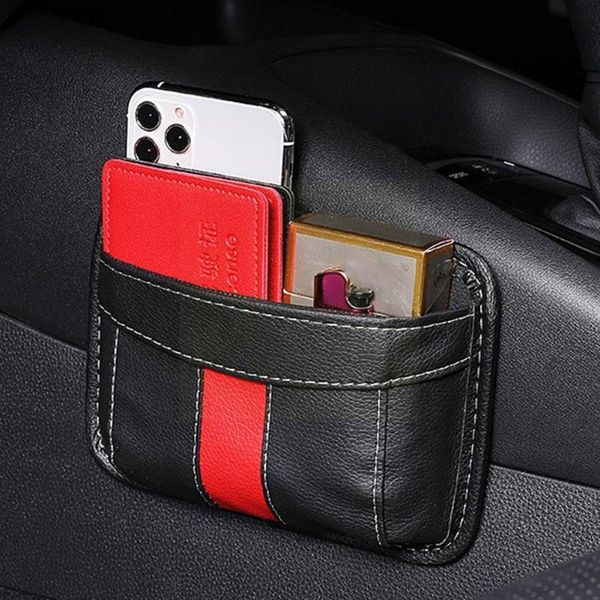 

car organizer pu leather seat storage bag pouch phone holder 3 pocket box color can choose v4t3