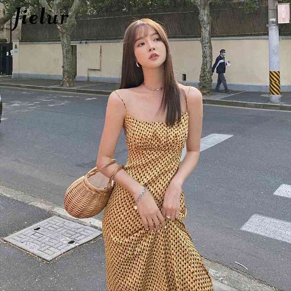 

yellow dress spaghetti straps dresses for woman print slash collar graceful fairy summer a-line high waist long dress, Black;gray