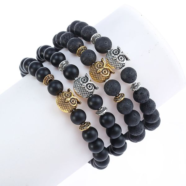 

2021 Men volcano stone Buddha beads elastic bracelet gift bracelet