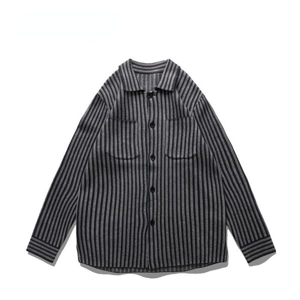 

men's sweaters long cardigan jacket sweater knitwear coat fall winter 2021 trend stripe comfortable loose mens clothes, White;black