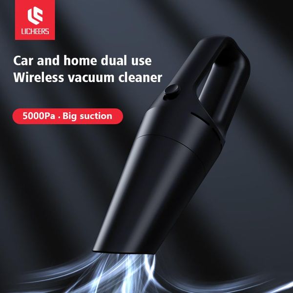 

licheers wireless car vacuum cleaner big suction auto vacuum cleaner with 5000pa powerful portable handheld for car home office