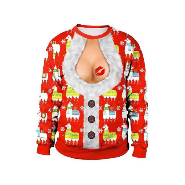 

men's sweaters women men ugly christmas 3d body print animal autumn winter o neck casual xmas jumper holiday pullovers top, White;black