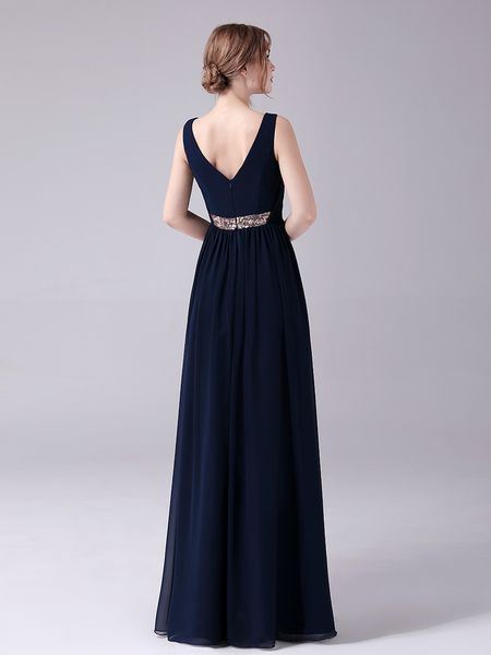 

2021 v-neck evening dresses sleeveless velvet floor length prom gowns, Black