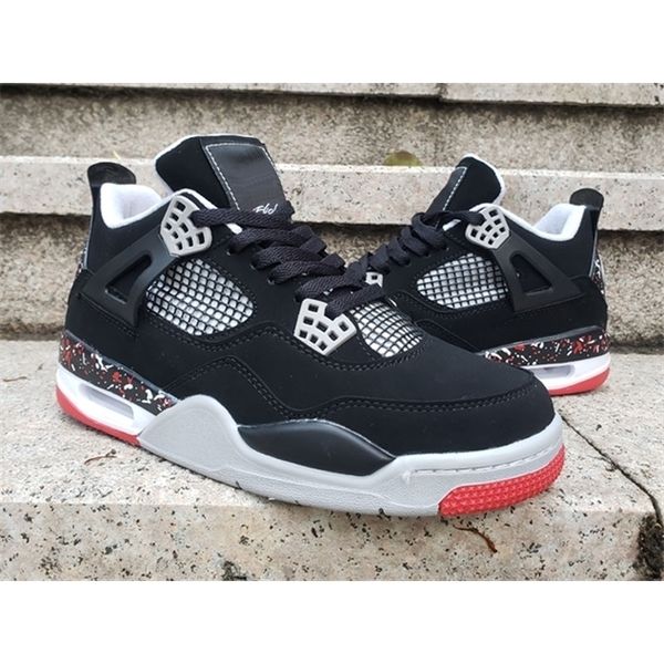 

jumpman 4 iv black cement grey fire red designers man sneakers shoes 4s iv bred fashion sports trainers sports sneakers