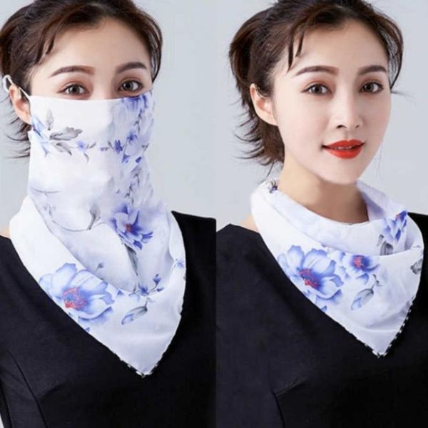 

scarves outdoor cycling headband mask women scarf breathable anti-uv printing bandanas motorcycle turban hand band, Blue;gray