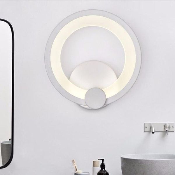 

wall lamp antiniya simple modern light led metal acrylic ring sconce diameter 19cm indoor lighting for hallway bedroom