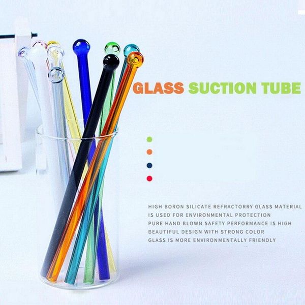 

drinking straws colorful glass reusable party smoothie for milkshake juice heat resistant household drinks thick