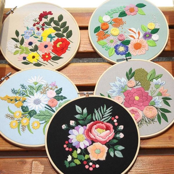 

other arts and crafts handwork needlework plants stitch embroidery flowers diy material kit for beginners threads tools home decoration ribb