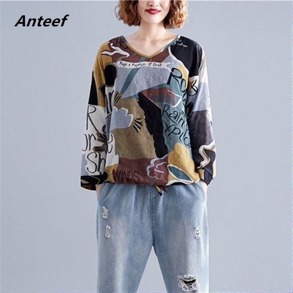 

korean style cotton plus size vintage autumn casual loose tee t shirt women t-shirt ladies tshirt clothes 2021 streetwear 210310, White