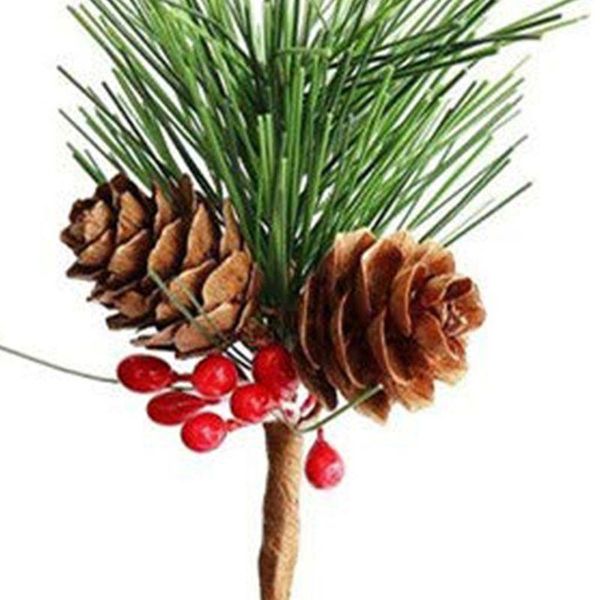 

decorative flowers & wreaths 10pc christmas red berry and pine cone picks with holly branches floral decor 67jb