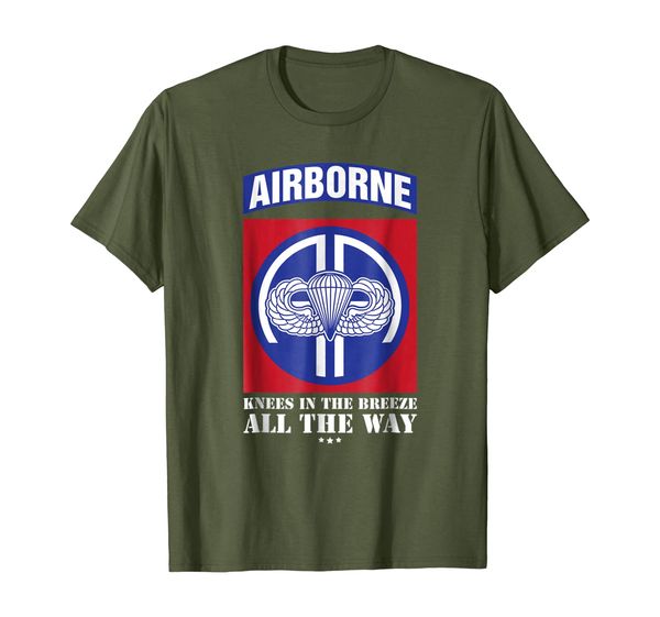 

airborne knees in the breeze all the way 82nd t shirt, White;black