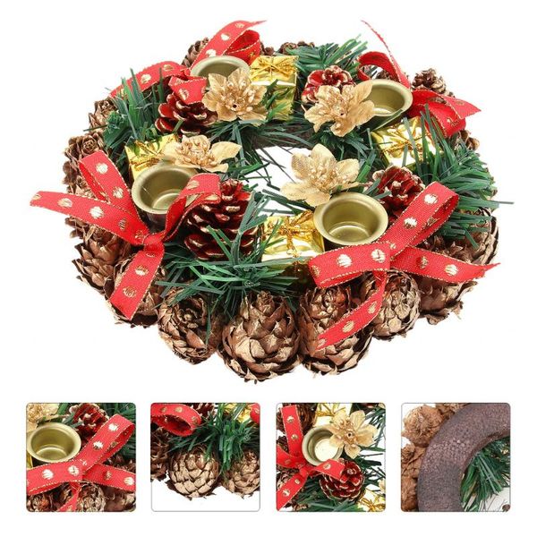 

candle holders christmas wreath holder simulation garland candlestick decoration