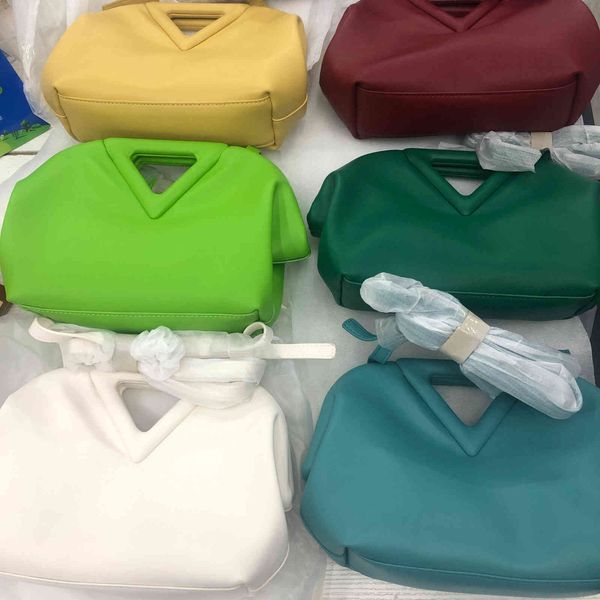 

luxury handbags and storage b family triangle cloud female minority soft skin dumpling summer candy color hand one shoul