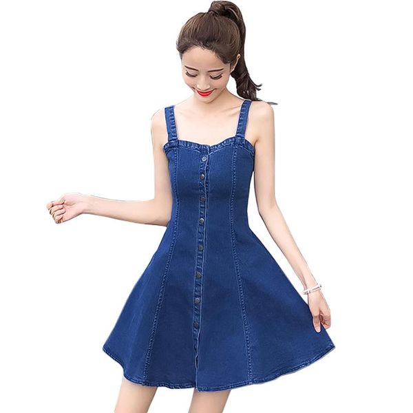 

casual dresses 2021 summer denim dress women mini jeans off shoulder backless a-line spaghetti strap sundress, Black;gray