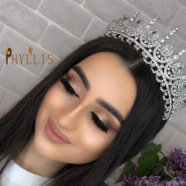 

hair clips & barrettes a24 amazing wedding accessories zircon bridal crown rhinestone headbands women tiara diadem jewelry headwear, Golden;silver