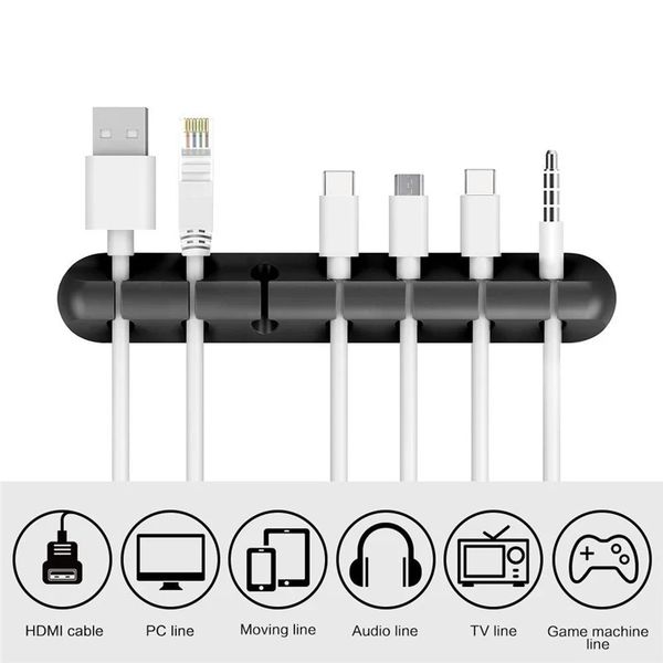 

cable organizer usb cable winder desktidy management clips silicone cable holder for mouse headphone wire organizer 3/5/7