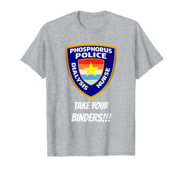 

dialysis nurse phosphorus police design t-shirt, White;black