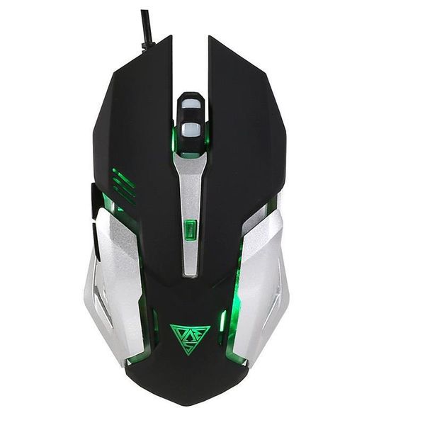 

mice v1 wired gaming mouse ergonomic computer mouse, 6-button button led breathing light 3200dpi 6-speed adjustable