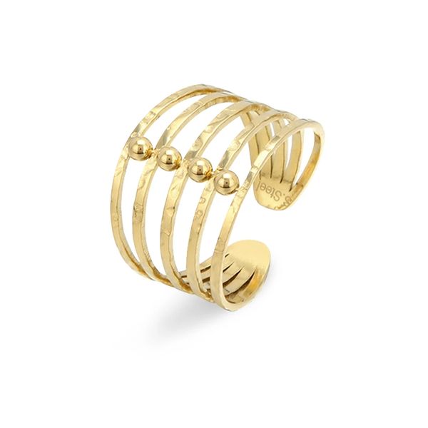 

stainless steel multi layer surround resizable open size ring circle dot adjustable finger ring for women party wedding jewelry, Silver