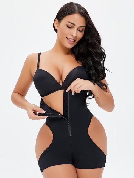 

waist support women's slimming girdle woman flat stomach shaping panties bulifter plus size shapewear tummy body shaper trainer panty, Black;gray