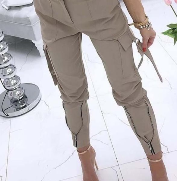 

women's pants & capris women cargo solid color/ plaid printed pattern high waist trousers with big pockets streetwear, Black;white