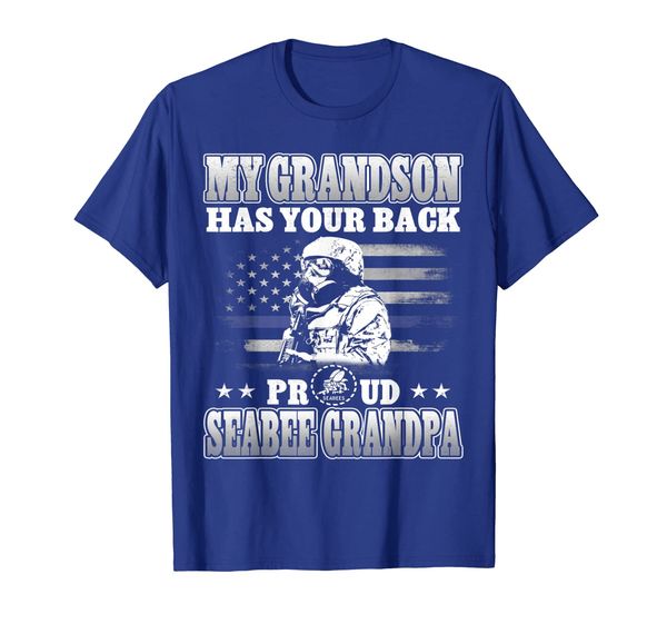

proud seabee grandpa tshirt my grandson has your back shirts, White;black